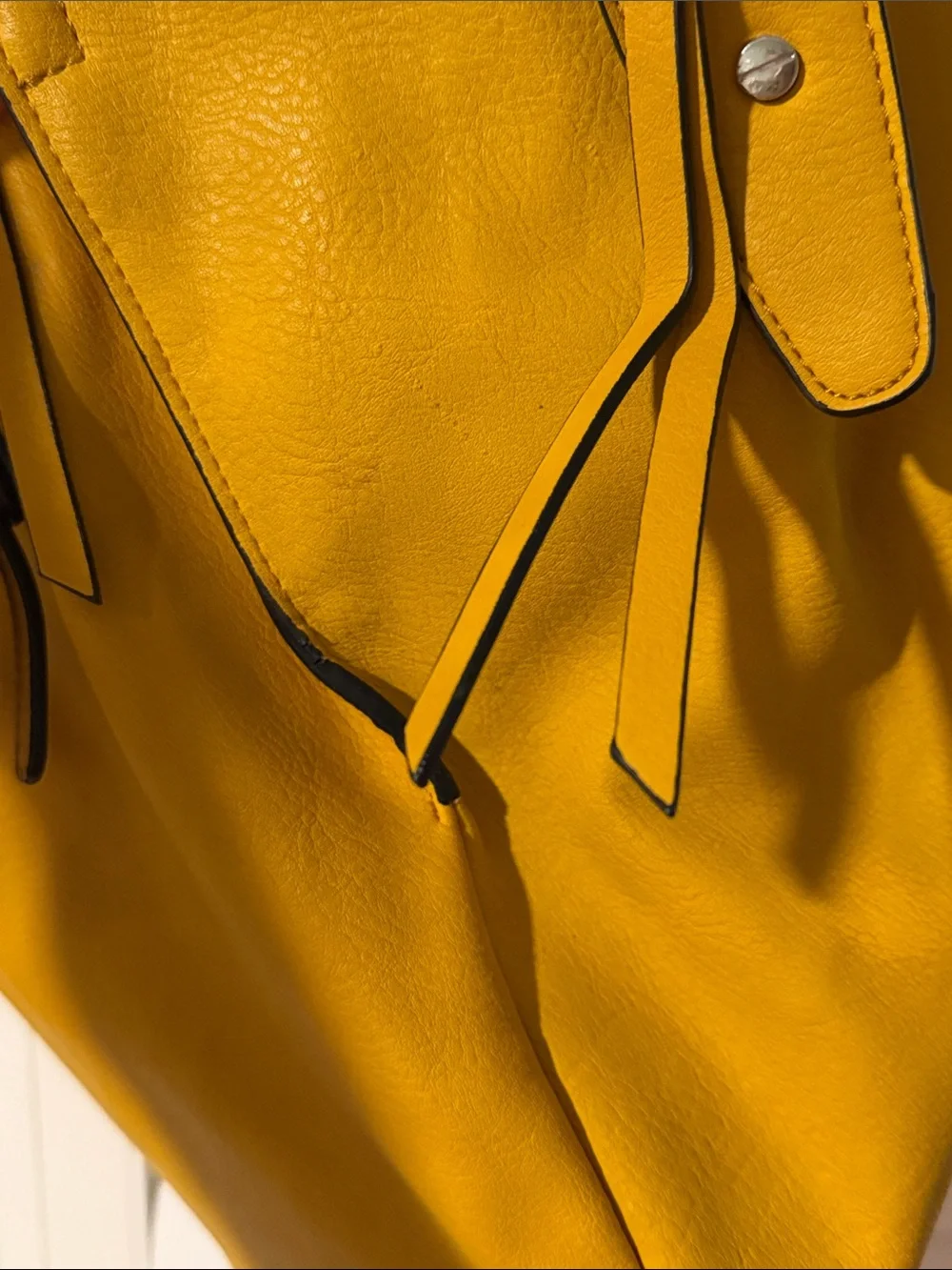 Urban Expressions Mustard Yellow Leather Tote